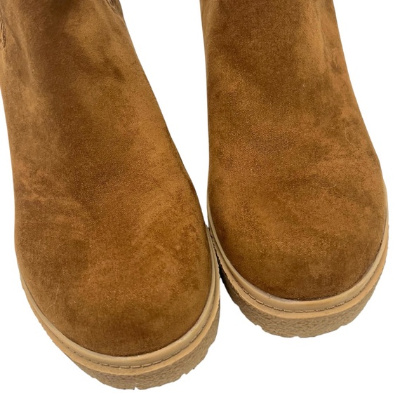 Steve Madden Caster H20 Camel Micro Suede Waterproof Lug Sole Boot Women 8 - Picture 6 of 15